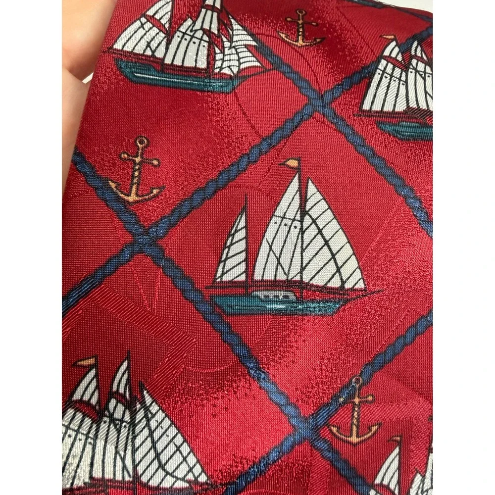 Captain‎ of My Heart Sailboat Anchor Necktie Red Nautical Tie Thinking of You